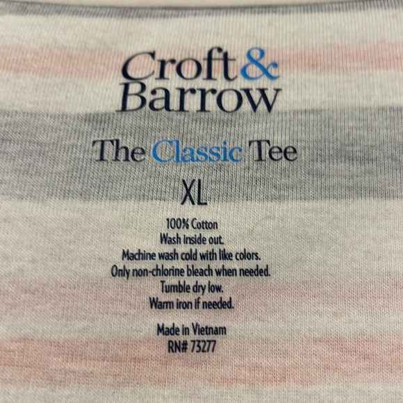 Croft and Barrow pretty striped v neck tee - Picture 2 of 2
